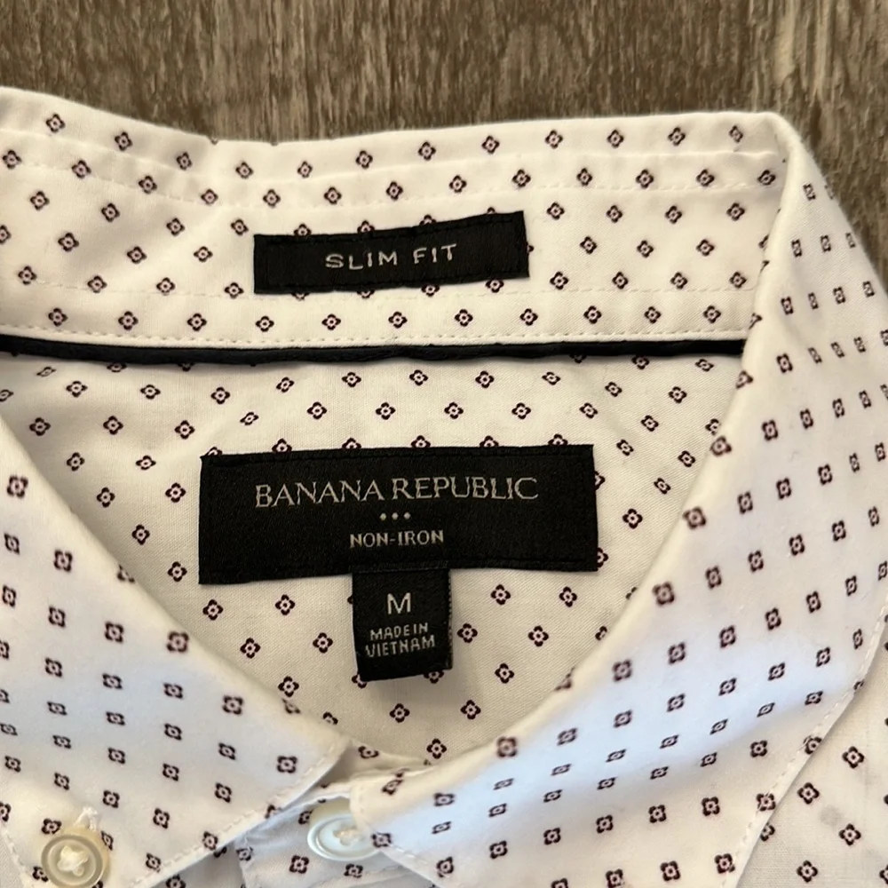 3 Banana Republic Mens Medium Slim Fit Button Down Dress Shirts - Picture 7 of 8